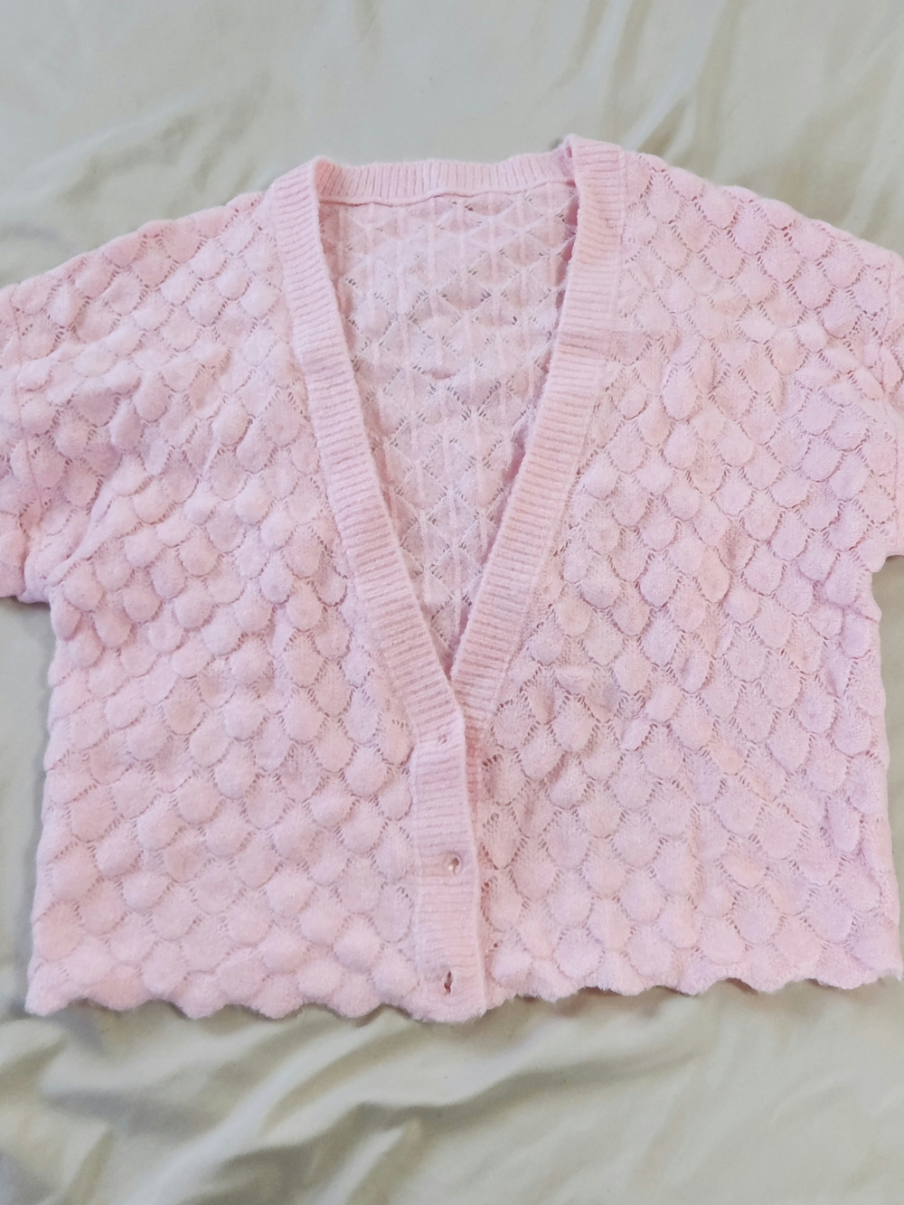 Soft Knit Pink Women's Crop Cardigan Sweater